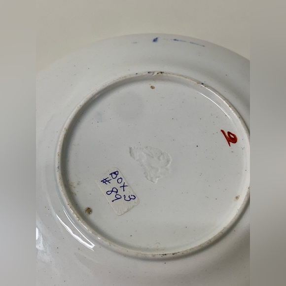 19th Century Antique Gaudy Welsh Butterfly Pattern Hand Painted Cup & Saucer Set - Picture 7 of 16